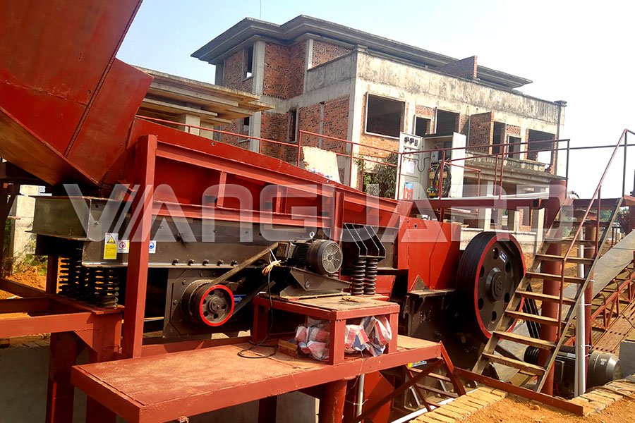 contruction waste crushing plant, stationary crushing plant site, Vanguard machinery